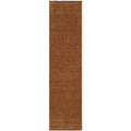 Conscious Loom Kinship Caramel Runner Rug featuring solid caramel brown on white background, hand-loomed wool