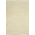 Conscious Loom Kinship Cream Rug featuring solid minimalist design in cream, ivory on white background, hand-loomed wool