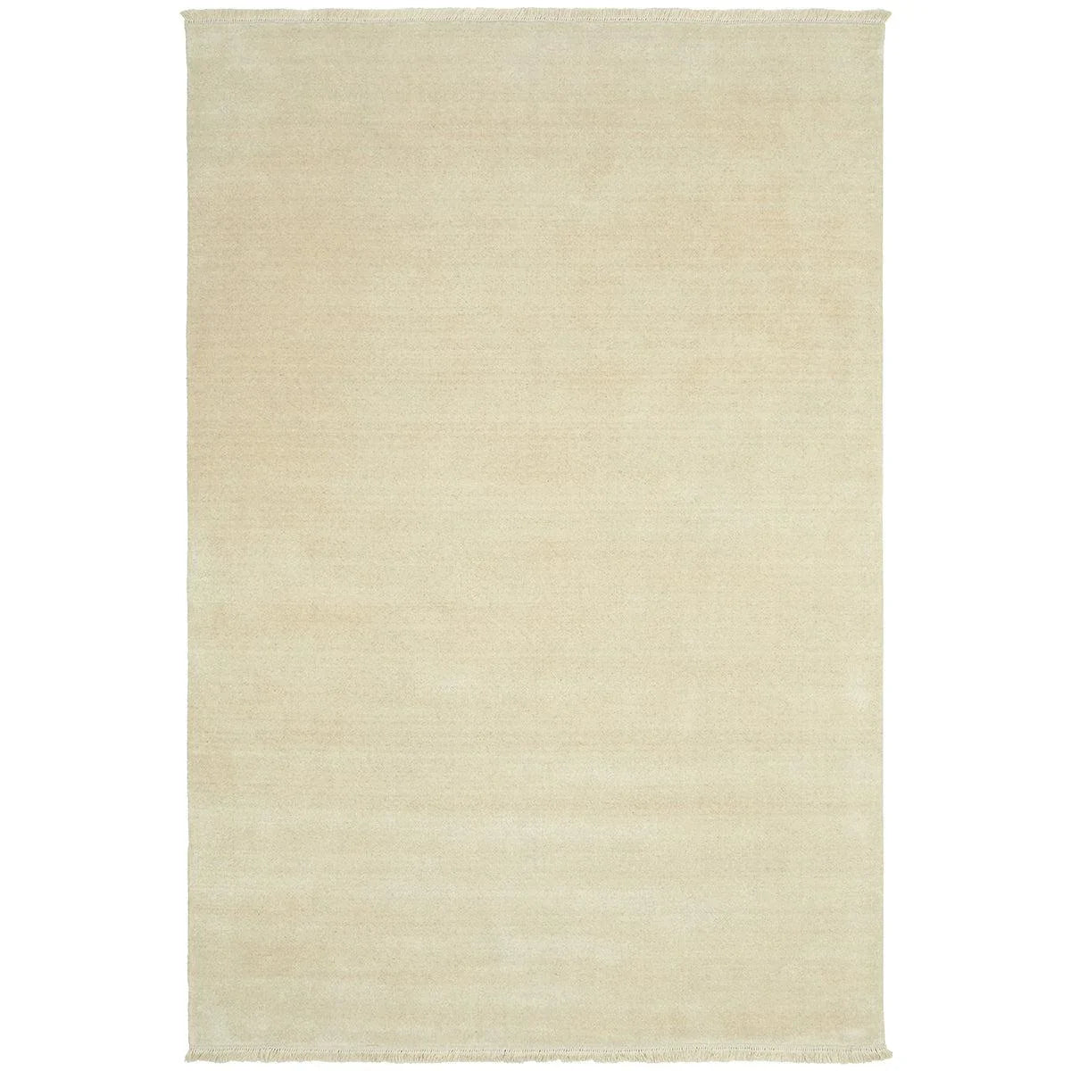 Conscious Loom Kinship Cream Rug featuring solid minimalist design in cream, ivory on white background, hand-loomed wool