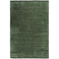 Conscious Loom Kinship Forest Green Rug featuring tonal emerald, olive and moss on white background, hand-loomed wool