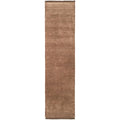 Conscious Loom Kinship Mocha Mousse Runner Rug featuring textured solid in mocha and chestnut on white, loom-woven wool.