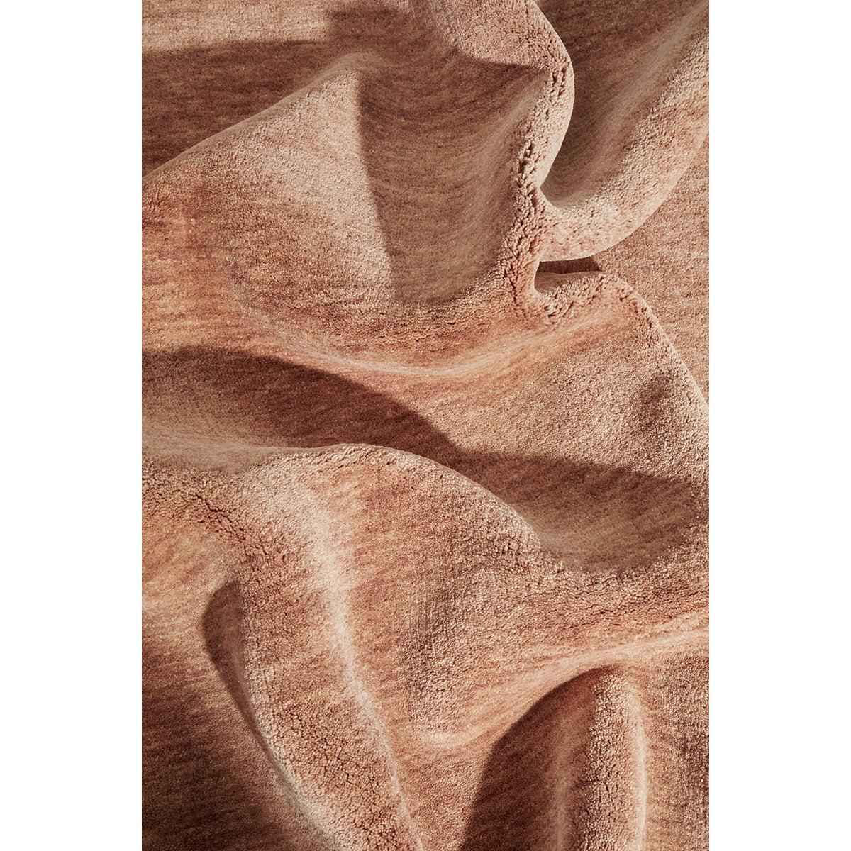 Conscious Loom Kinship Mocha Mousse Rug featuring textured surface in mocha, taupe and beige on ivory, hand-loomed wool