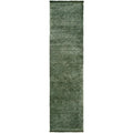 Conscious Loom Kinship Sage Green Runner Rug featuring textured solid sage green on white background, loom-weave wool