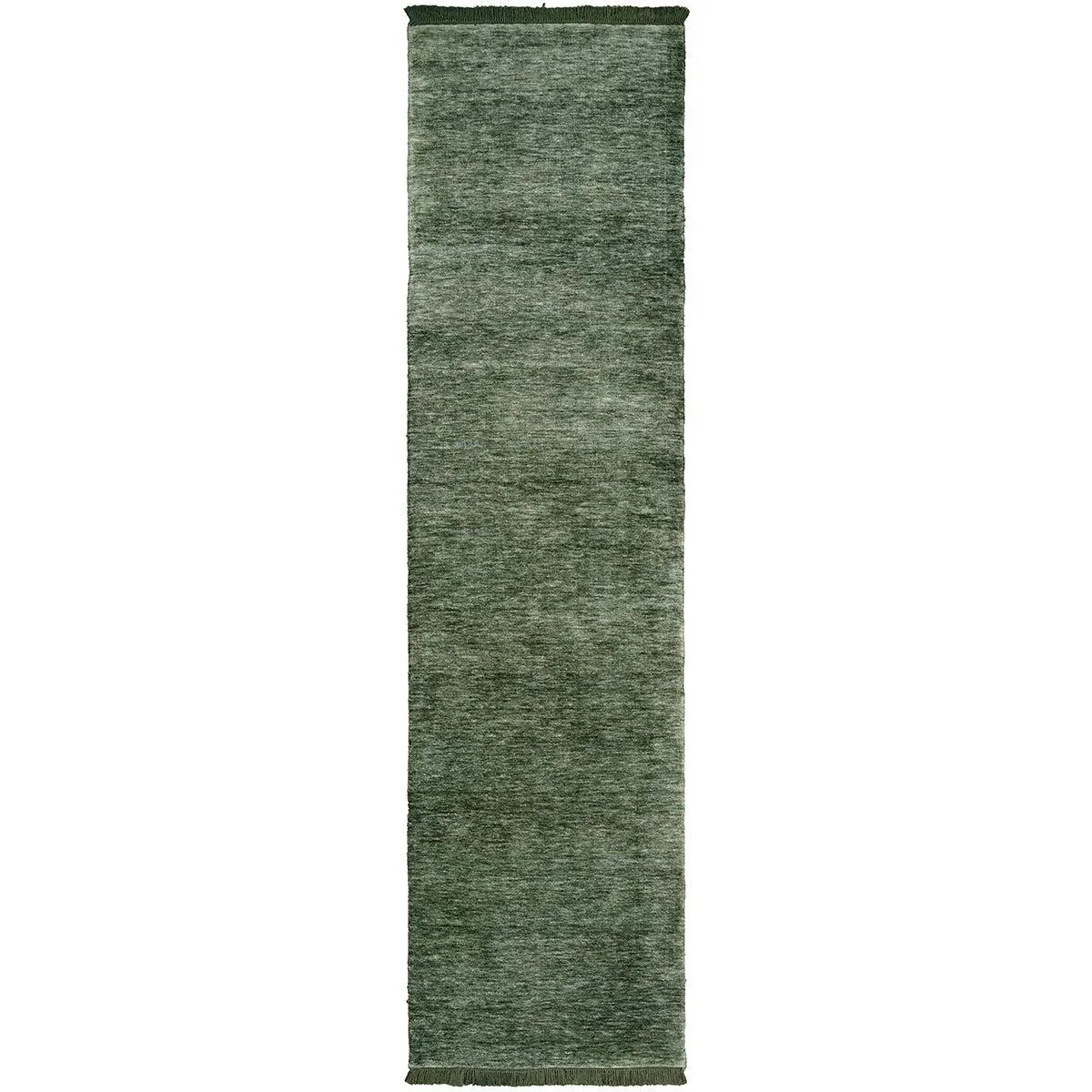 Conscious Loom Kinship Sage Green Rug featuring gradient ombré in sage and olive on white background, hand-tufted wool