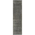 Conscious Loom Kinship Seal Grey Runner Rug featuring tonal texture in seal grey and charcoal on white, handwoven wool