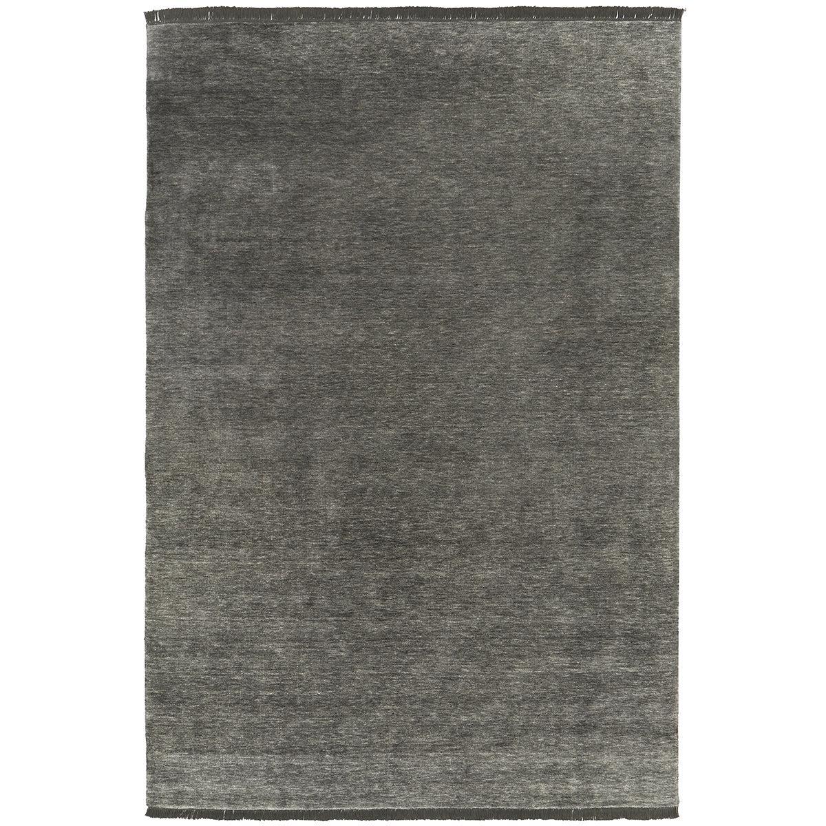 Conscious Loom Kinship Seal Grey Rug featuring tonal gradient in charcoal, graphite, steel and ash on white background, hand-tufted wool