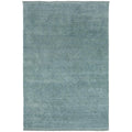 Conscious Loom Kinship Sky Blue Rug featuring a solid-textured look in sky blue, powder blue, teal on white background, hand-woven wool