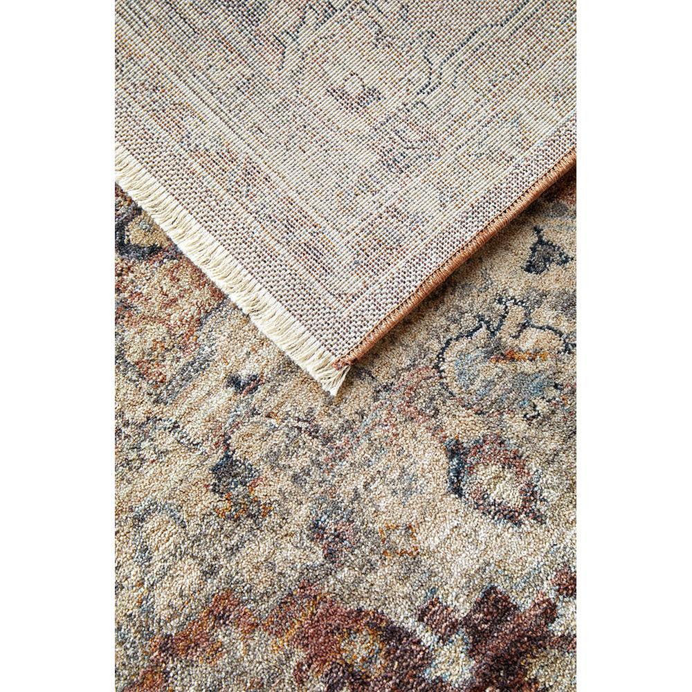Darren Palmer Heirloom Plum Runner Rug with floral pattern in plum, beige and cream on cream bg, hand-tufted wool
