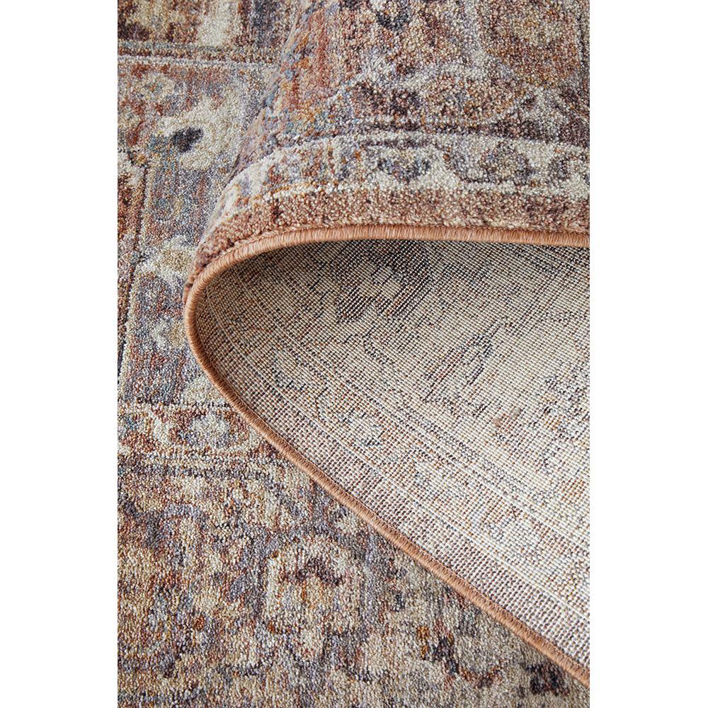 Darren Palmer Heirloom Plum Runner Rug featuring old-world floral pattern in plum, taupe and ivory on white, tufted wool
