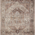 Darren Palmer Heirloom Plum Rug distressed oriental in plum, taupe, ivory on ivory background, machine-woven polyester