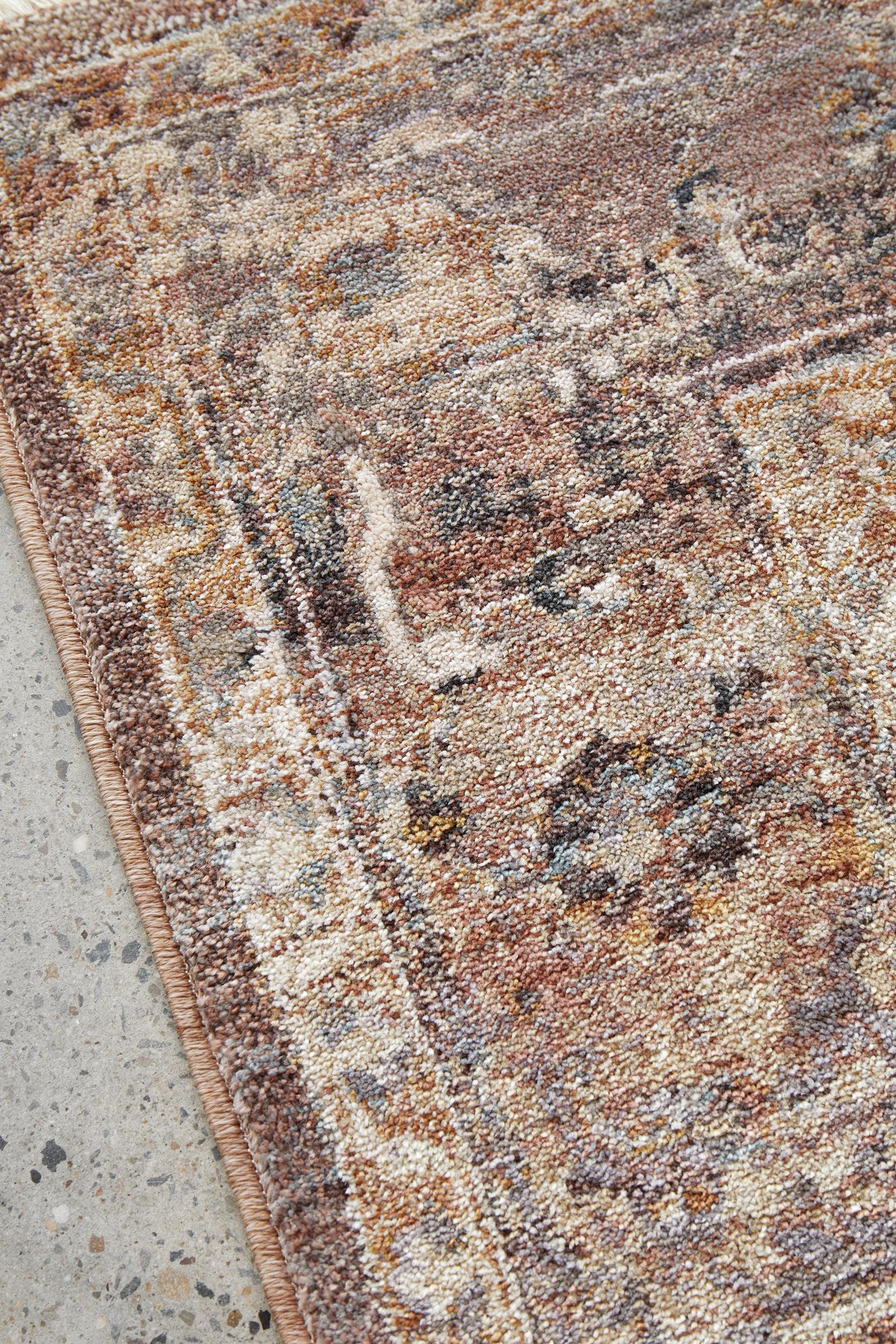 Darren Palmer Heirloom Plum Rug featuring oriental pattern in plum, rust and charcoal on cream background, hand-tufted wool
