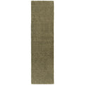 Darren Palmer Legacy Olive Runner Rug featuring solid textured design in olive green on white, machine-made wool