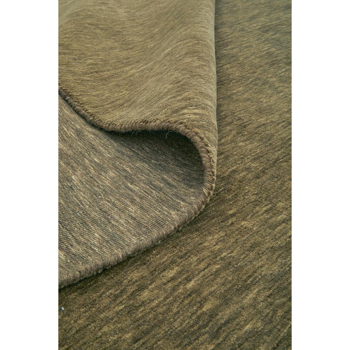 Darren Palmer Legacy Olive Runner Rug featuring subtle textured pattern in olive and taupe on warm beige background.