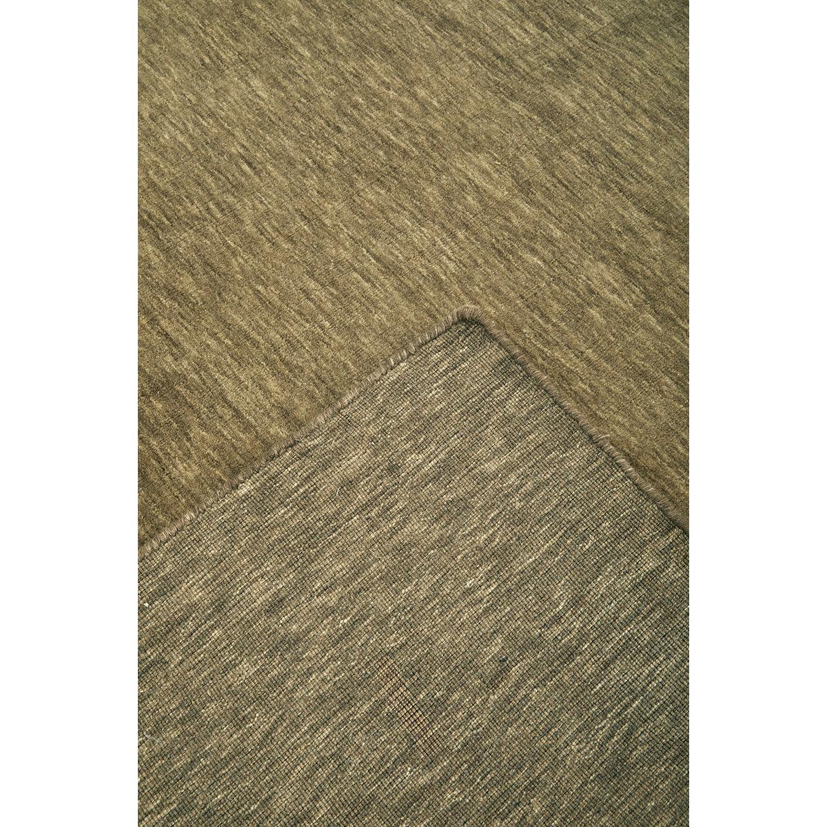 Darren Palmer Legacy Olive Runner Rug featuring tonal linear texture in olive, taupe and beige on white, tufted wool