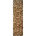 Darren Palmer Malabar Ginger Runner Rug featuring floral in ginger brown and taupe on dark brown, machine-made wool