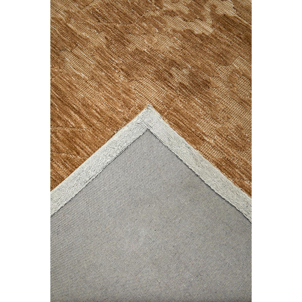 Darren Palmer Malabar Ginger Runner Rug featuring textured pattern in ginger, cream and grey on white, tufted wool