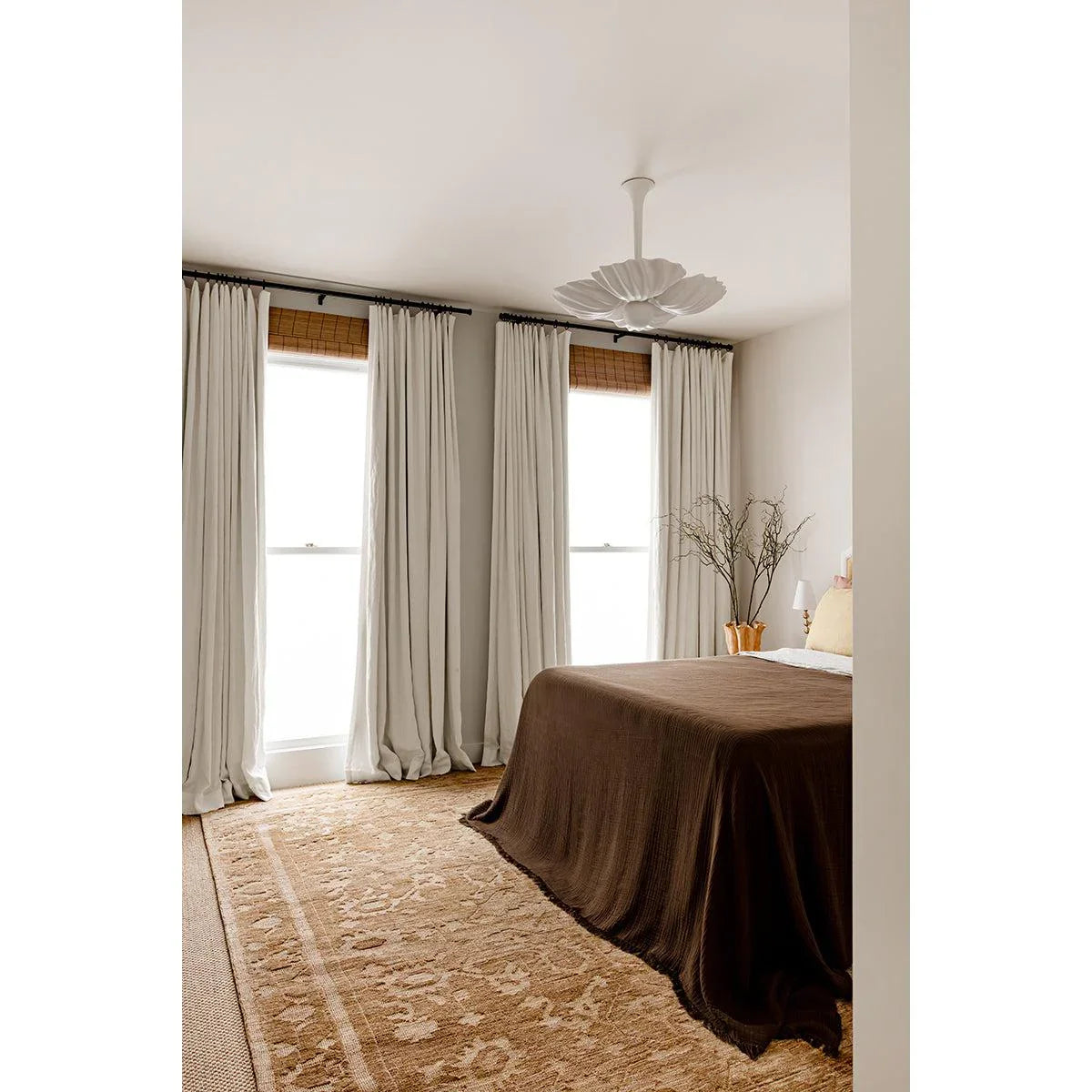 Darren Palmer Malabar Ginger Rug featuring subtle pattern in cream, beige and tan on beige background, hand-tufted wool