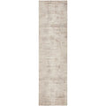 Darren Palmer Morgana Stone Runner Rug with abstract distressed pattern in beige-taupe-cream on white, machine-made polyester