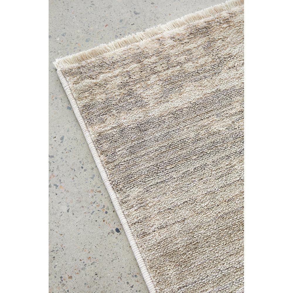 Darren Palmer Morgana Stone Runner Rug featuring pattern in beige, taupe and cream on light gray background tufted wool