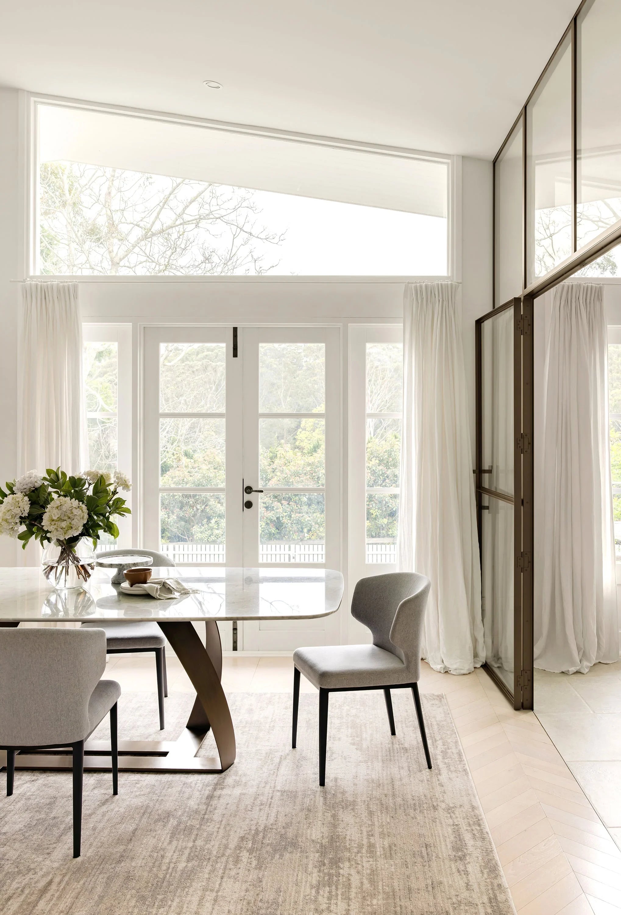 Darren Palmer Morgana Stone Rug featuring neutral pattern in stone grey, taupe and cream on cream, machine-woven wool