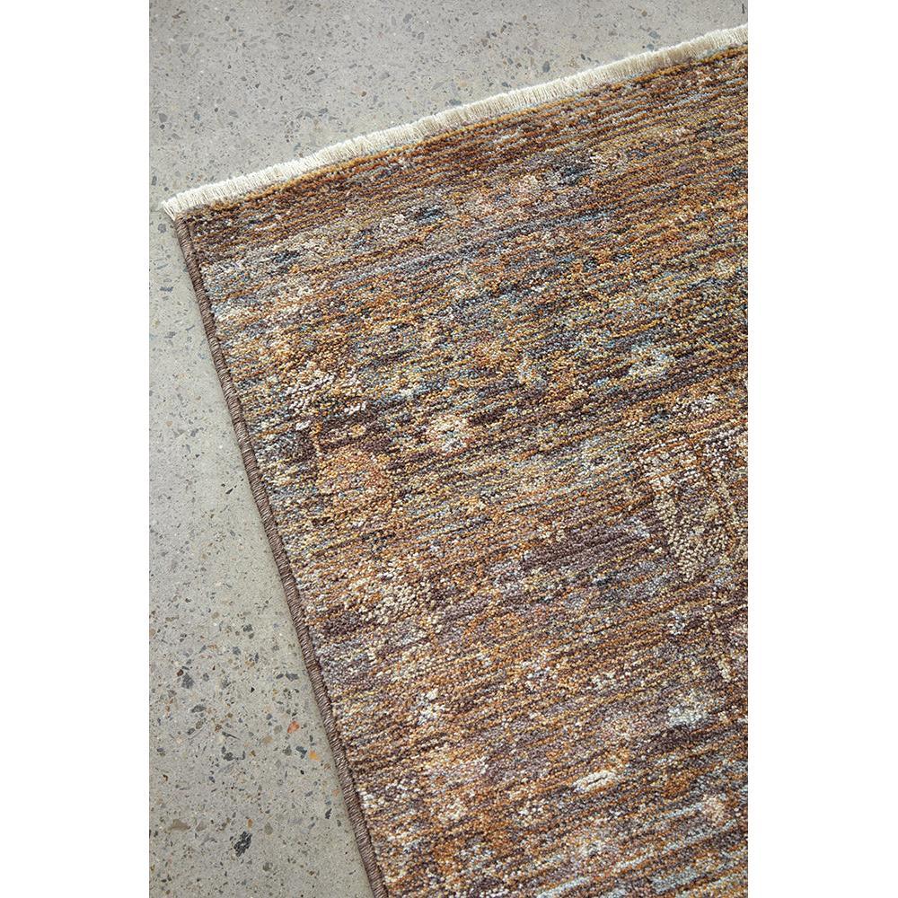 Darren Palmer Moorland Fig Runner Rug with abstract pattern in brown, bronze and ivory on taupe, hand-tufted wool
