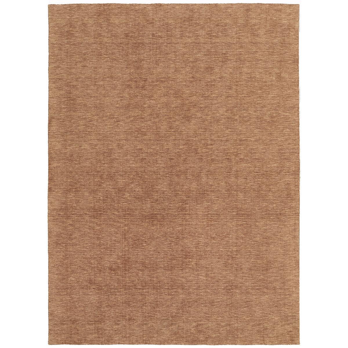 Darren Palmer Origin Clay Rug featuring solid colour design in clay brown on white background, machine-made wool