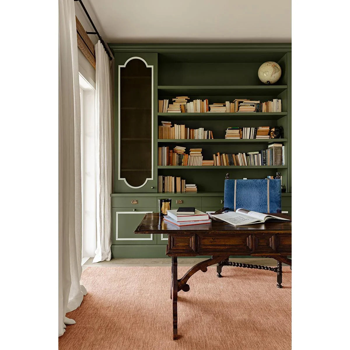 Darren Palmer Origin Clay Rug featuring solid colour in clay, blush pink & beige on warm blush-beige floor, hand-tufted wool