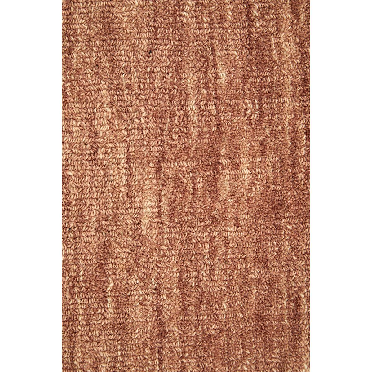 Darren Palmer Origin Clay Rug featuring textured shag in clay, copper-brown and caramel on white, machine-made wool