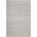 Darren Palmer Paperbark Oatmeal Rug featuring striped texture in oatmeal, taupe, cream and grey on white, woven wool