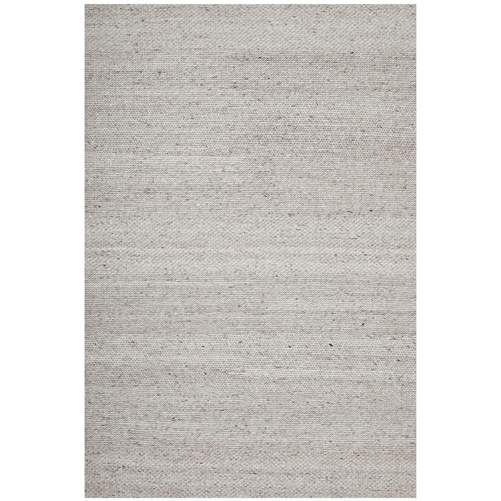 Darren Palmer Paperbark Oatmeal Rug featuring striped texture in oatmeal, taupe, cream and grey on white, woven wool