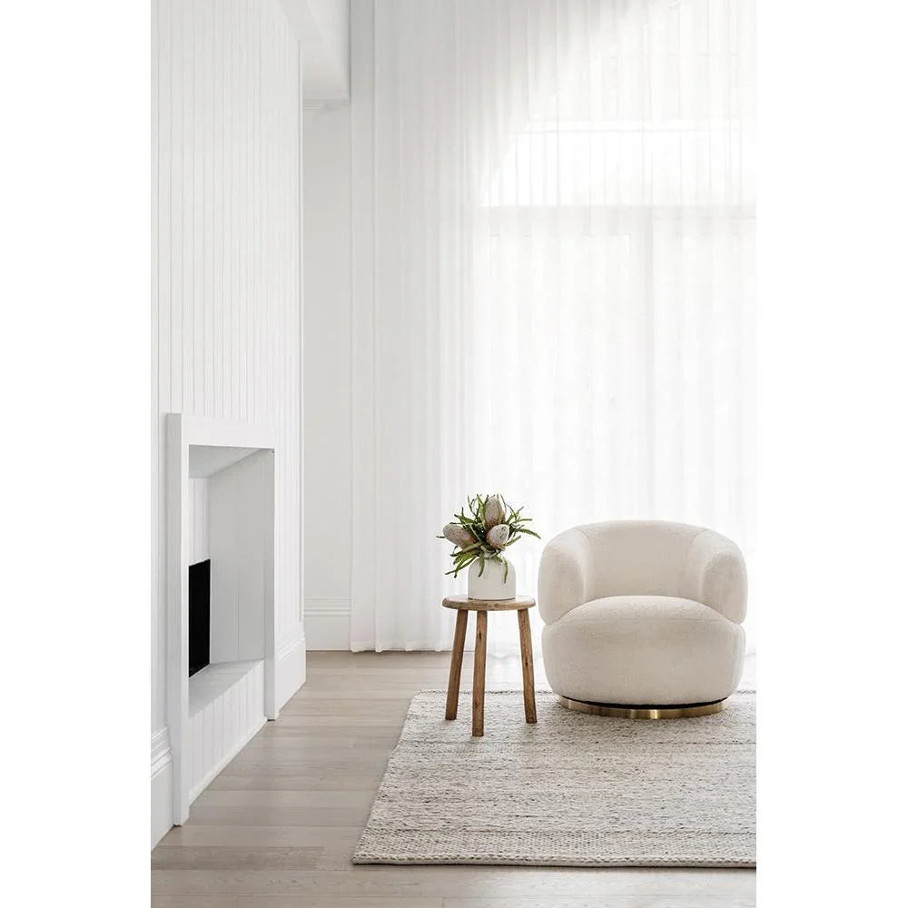 Darren Palmer Paperbark Oatmeal Rug featuring woven texture in oatmeal, cream and taupe on ivory, machine-woven wool