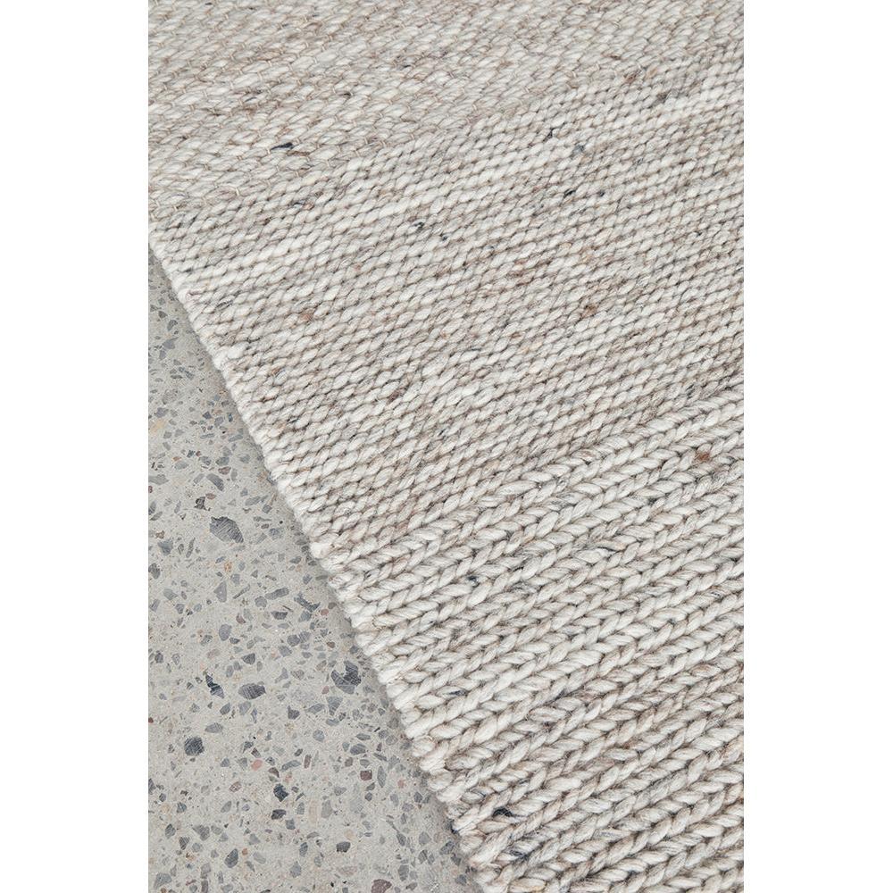 Darren Palmer Paperbark Oatmeal Rug featuring chunky boucle weave in oatmeal, ivory, taupe on pale grey, handwoven wool