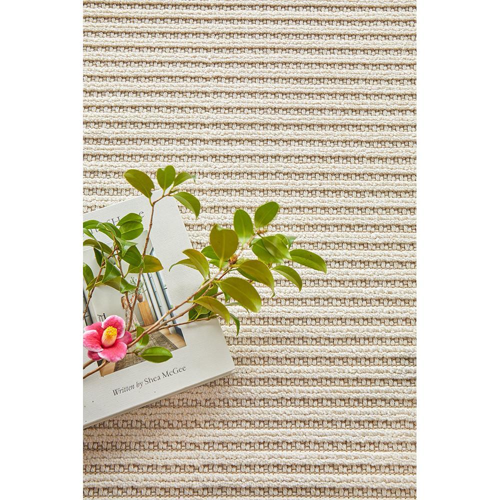 Darren Palmer Sandridge Cream Runner Rug featuring striped weave in cream/beige/taupe on cream bg; machine-woven PP