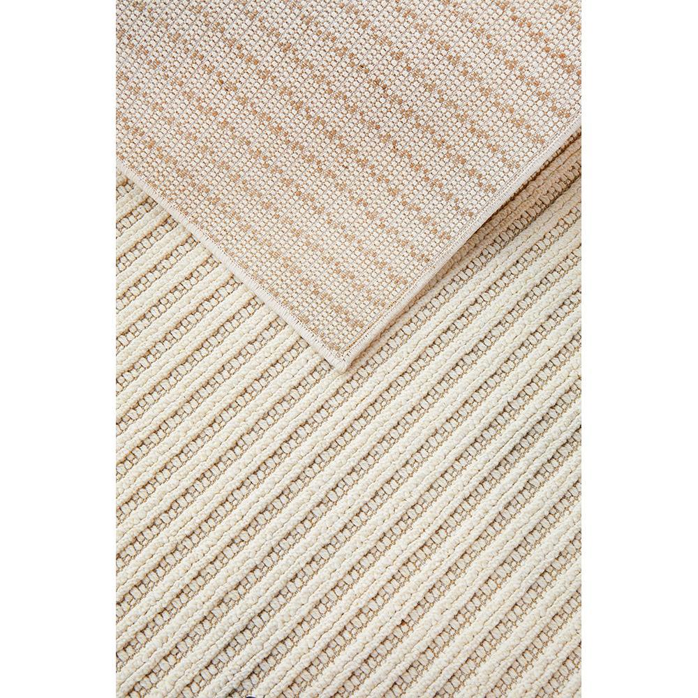 Darren Palmer Sandridge Cream Runner Rug featuring textured weave in cream, beige and ivory on white, machine-made synthetic