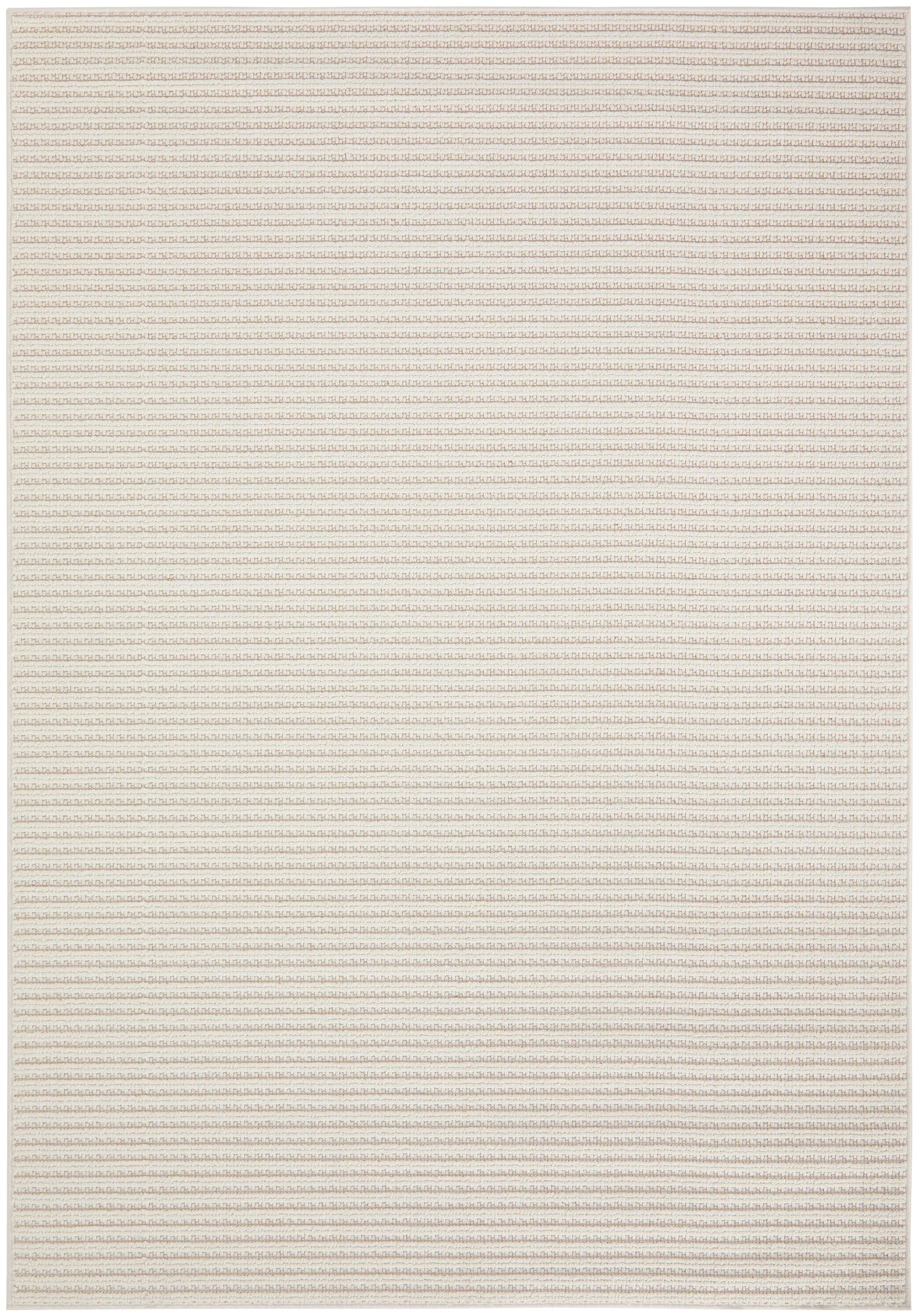 Darren Palmer Sandridge Cream Indoor/Outdoor Rug featuring striped pattern in cream, beige and taupe on cream background, machine-made