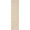Darren Palmer Sandridge Runner Rug featuring striped pattern in taupe, sand and cream on white, woven polypropylene