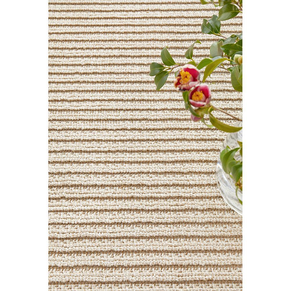 Darren Palmer Sandridge Taupe Runner Rug with striped texture in cream, beige and taupe on white, machine-made polypropylene