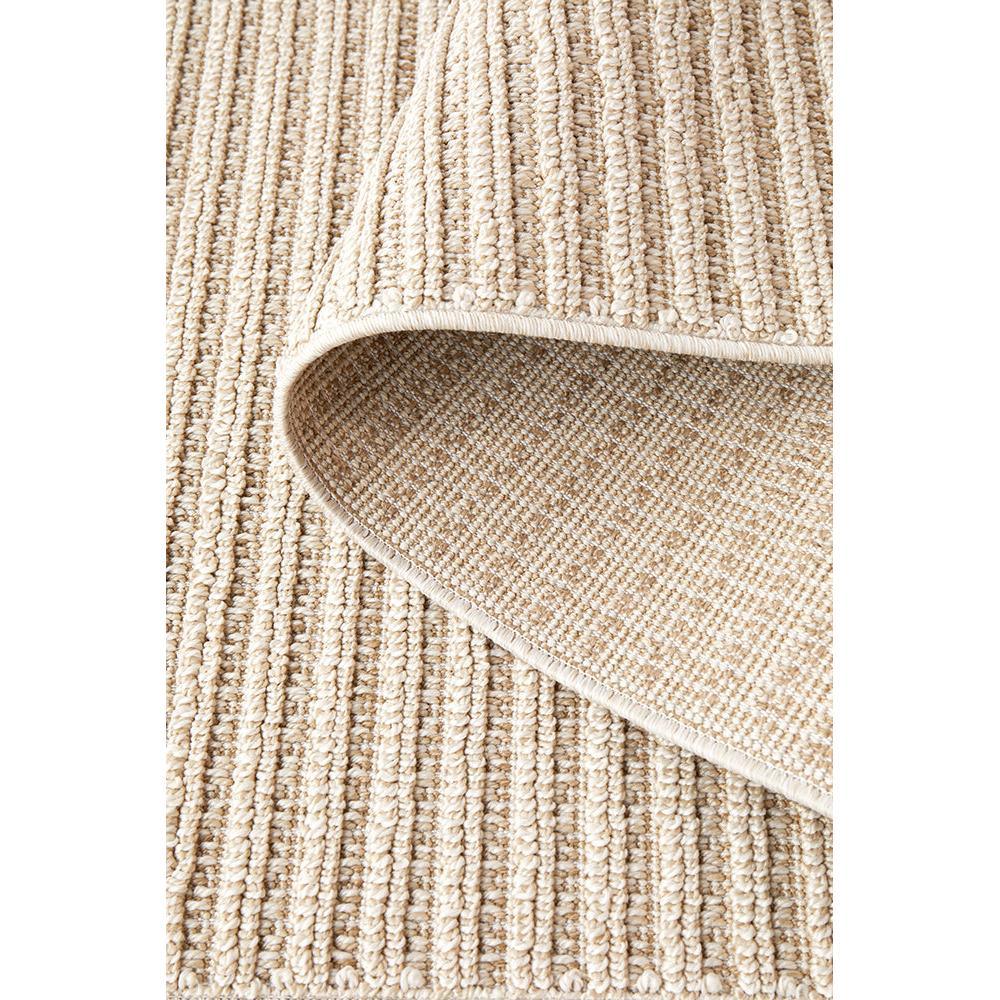 Darren Palmer Sandridge Taupe Runner Rug featuring ribbed stripe in taupe, beige & cream on white loomed synthetic