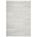 Darren Palmer Travertine Silver Rug featuring distressed pattern in silver-grey and ivory on white, tufted wool