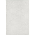 Darren Palmer Zen White Rug featuring calming curves in white and pale grey on ivory background, woven wool