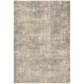Emma Blomfield Haze Slate Rug with abstract pattern in slate grey, taupe, beige and cream on white bg, tufted wool