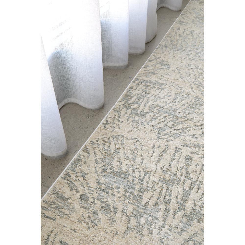 Emma Blomfield Plume Frost Rug featuring distressed abstract pattern in cream, grey and taupe on ivory, hand-tufted wool