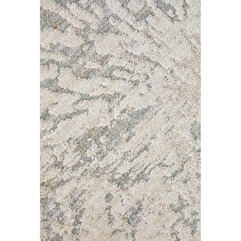 Emma Blomfield Plume Frost Rug with abstract marbled pattern in cream, beige, blue-grey and taupe on ivory, tufted wool