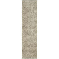 Emma Blomfield Plume Moss Runner Rug featuring plume pattern in cream, beige and taupe on beige, hand-tufted wool