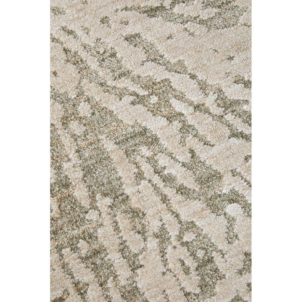 Emma Blomfield Plume Moss Runner Rug featuring organic pattern in sage and olive greens with beige on cream, tufted wool