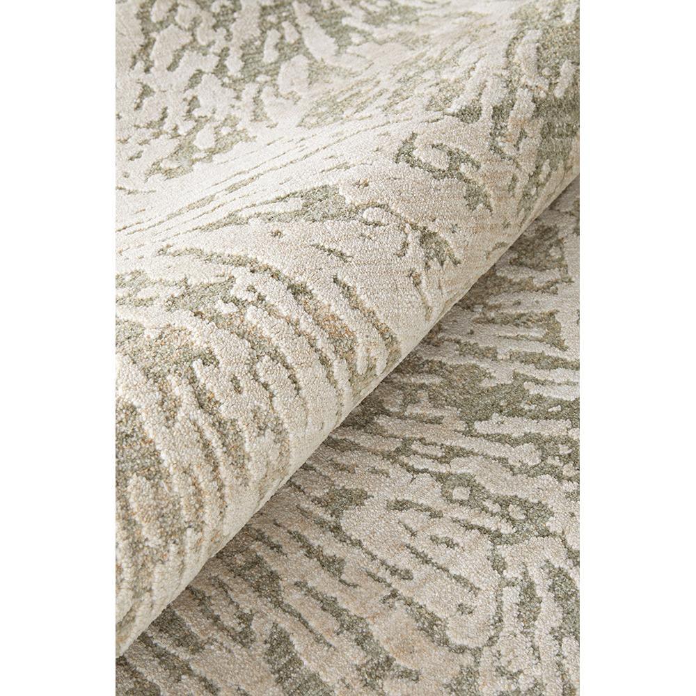 Emma Blomfield Plume Moss Rug featuring abstract organic pattern in cream, sage and moss on cream background tufted wool