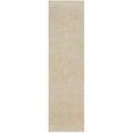 Emma Blomfield Plume Oat Runner Rug textured plume pattern in oat, beige and cream on white background hand-tufted wool