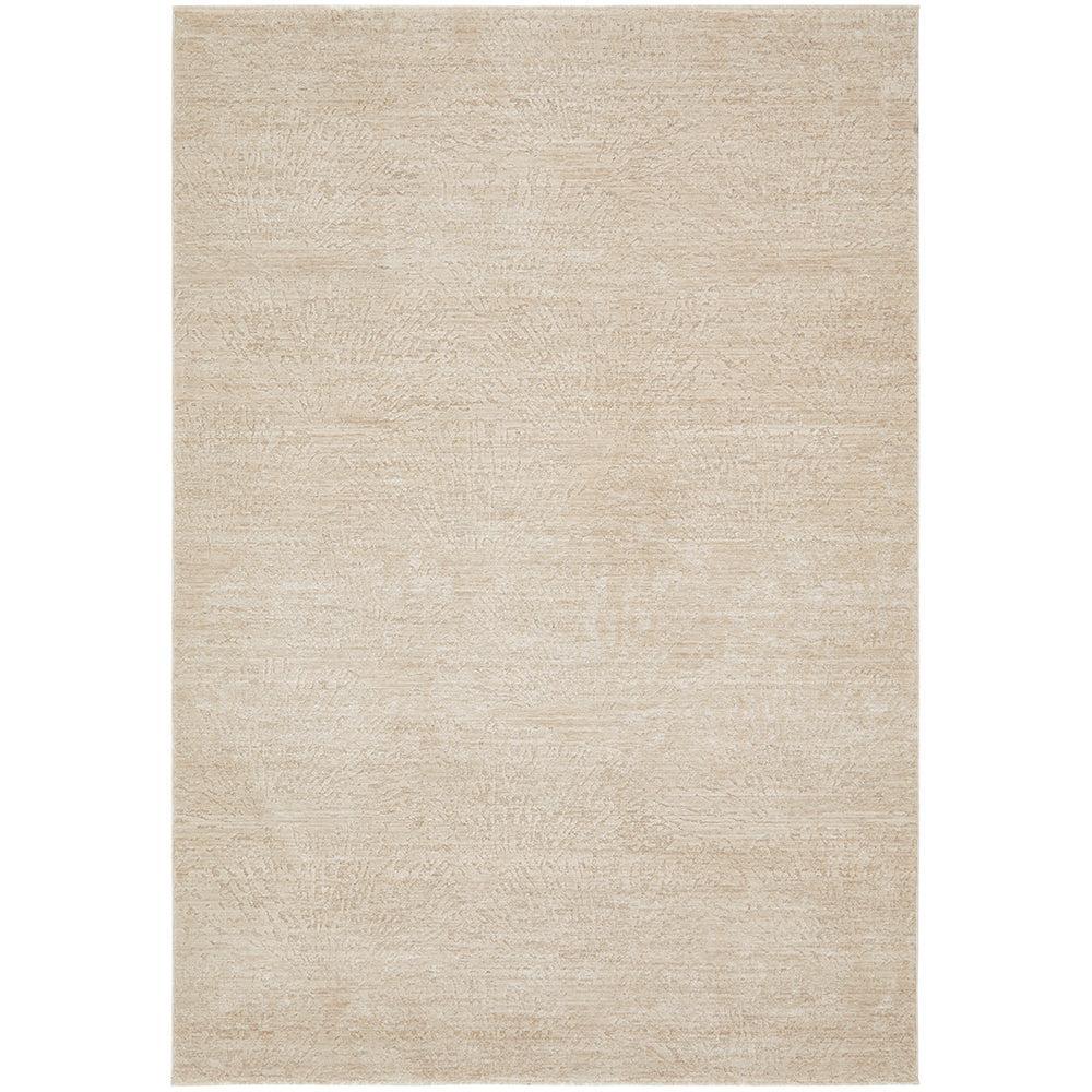 Emma Blomfield Plume Oat Rug featuring tonal textured pattern in oat, cream and beige on white, machine-made wool