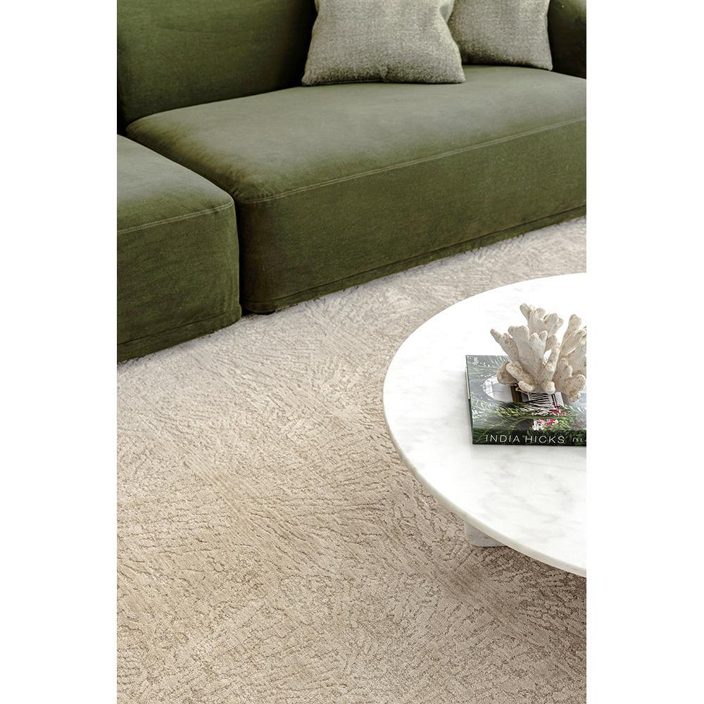 Emma Blomfield Plume Oat Rug featuring textured pattern in oat beige, cream, ivory on cream background, hand-tufted wool
