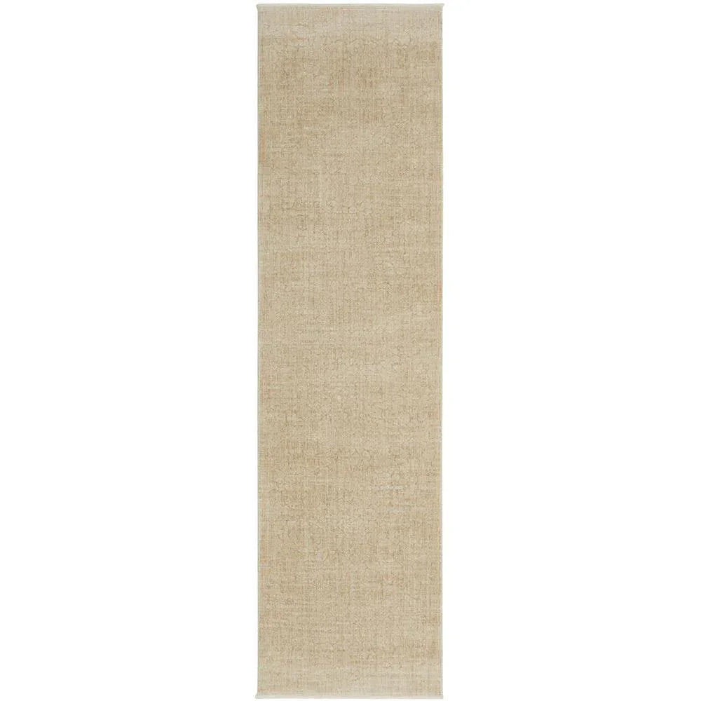 Emma Blomfield Rogue Linen Rug featuring solid linen weave in beige on white background, hand-loomed linen